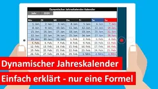 Excel Kalender mit nur einer Formel (Dynamisch für alle Jahre) 📅