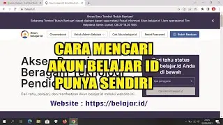 CARA MENCARI AKUN BELAJAR ID PUNYA SENDIRI