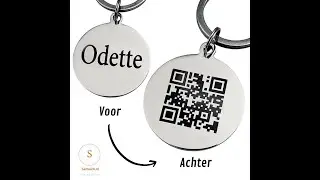 Dierenpenning QR code Titanium 25 mm