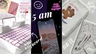 [5 am vlog] 🌙 studying multiple languages 📚