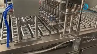 Automatic 10 lanes cup capsule jam mixing filling lid heat sealing packing machine