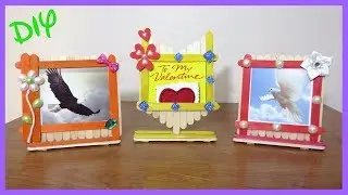 How to make Popsicle stick Picture Frames | Icecream stick photo frame | DIY | Arts | Crafts