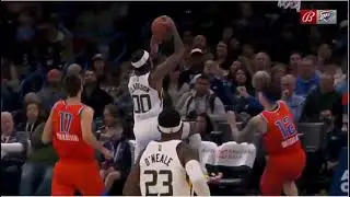Lindy Waters III blocks Jordan Clarkson's dunk attempt!