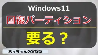 [Windows 11] Do I need a recovery partition?