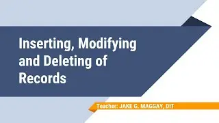 Inserting, Modifying and Deleting of Records - SQLite