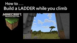 Minecraft Bedrock PE: How to Build a LADDER while you climb