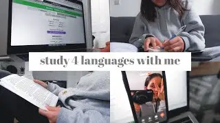 study 4 languages with me 🤎 | russian, spanish, italian & korean