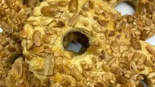 Песочные кольца с орехом.Просто и вкусно.#песочноепеченье#печенье #вкусноепеченье