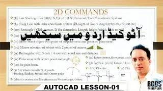 Autocad-01: 2D Commands In Urdu and Hindi onlineitskills 