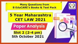 MH-CET LAW 2021(SLOT-2) Exam Analysis - MH-CET LAW Difficulty Level, Paper Pattern,