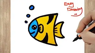 How to draw a cute fish step by step | DRAWING A CUTE FISH EASY