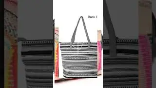 HaaVee® Multicoloured Striped Tote Bags with Tassles | Handbag | Eco Friendly Stylish Casual Bag