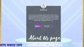 How to make About us page of website using HTML and CSS || About us page ||VS code||