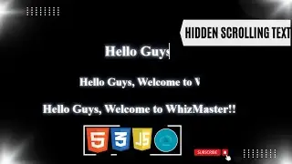 Hidden Scrolling Text | Animated Hidden Scrolling Text Using Html, CSS, JS | WhizMaster