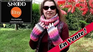 ETSY Ensemble tricot snood & mitaines en acrylique doux UFO aux couleurs pastels