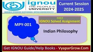 Free Solved Assignment IGNOU MPY 001 Indian Philosophy Current Year 2024 2025 Pdf