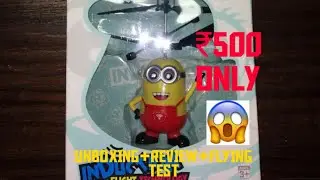 Minions cartoon character sensor base flying helicopter unboxing+ review+ flying test
