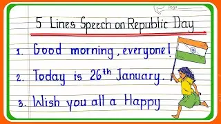 Republic day speech for kids | 5 Lines Speech On Republic Day in English | Republic Day Speech 2024
