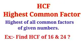 Maths - HCF Definition and Example.