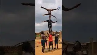 Would You Go On Top of this Pyramid? | Bwengula Circus Kids | #shorts #jerusalema #circus