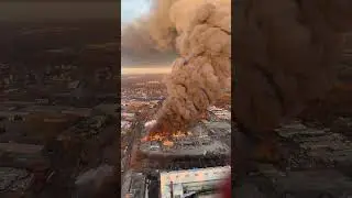Massive smoke spotted amid large industrial fire at a factory in Chicago Heights, Illinois, U.S.