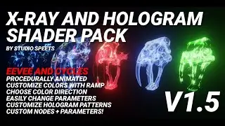 X-Ray and Hologram Shader Pack v1.5 for Blender Eevee + Cycles 