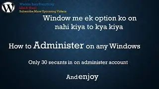 How to Admin Account on 30 sec only