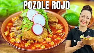 Pozole Rojo Con Puerco Fácil y Sabroso