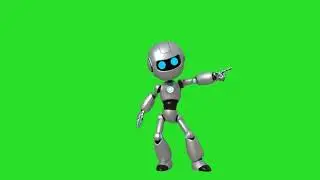 Green Screen Animated 3D Robot Video 