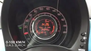 Fiat 500 1.4 16V 100 PS MTA Dualogic 0-100 km/h acceleration