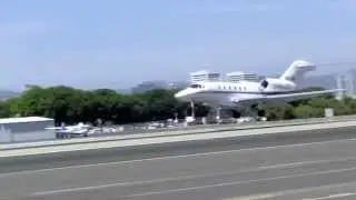 Close Up Cessna Citation X Landing (KSMO)