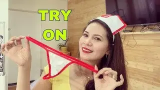 [4K] See-through lingerie try-on haul with Emilia 