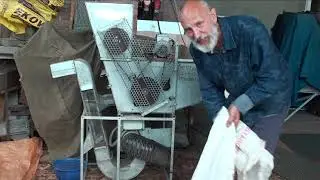 Making a cedar cone sheller.
