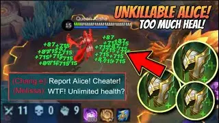 UNKILLABLE ALICE ABUSING TO MUCH MULTIPLE HEALTH & DAMAGE! | AGRESSIVE MODE|ALICE GAMEPLAY 2023 MLBB