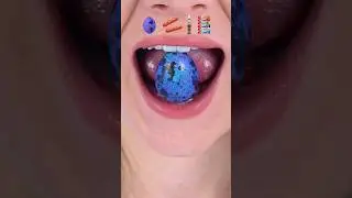 ASMR Emoji Blue Eggs, Jelly Bottle Mukbang 
