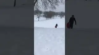 Going over a jump before losing my phone in the snow