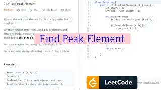 162. Find Peak Element || LeetCode Java Solution || @TheQuickable