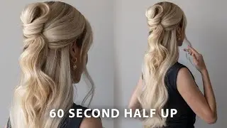 60 Second Half Up Half Down Hairstyle ❤️✨ Homecoming, Wedding Hairstyle, Wedding Guest, Prom