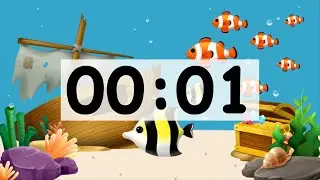 1 Second Countdown Timer Alarm Clock With Music, Timer for Kids Animal Fish
