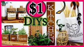 AMAZING IDEAS to DIY & Decorate your Kitchen | $1 Dollar Tree Kitchen DIY's | Cricut Projects