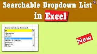 Searchable dropdown list in excel