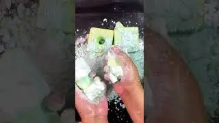 Asmr💦👅 Green Block Chalk Crush 🔊💎| Asmr Chalk Destruction 💯 Compilation ✨ 💫 | Pleaseee support ♥️