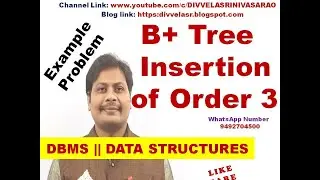 B+ Tree Insertion of Order 3 || B+ Tree Insertion || Inserting Elements into  B+ Tree || B+ TREE ||
