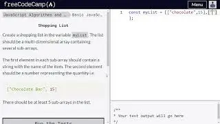 Shopping list - freeCodeCamp | Video 48 | Basic JS
