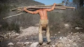 Building a Primitive Hut with only Natural Materials