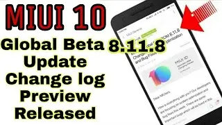 Miui 10 Global Beta 8.11.8 Update|Portrait Mode??|Change Log|What's new??