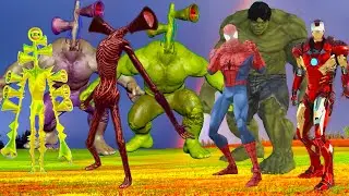 Team Superheroes vs Hulk vs Monstres Siren Head Trevor Henderson