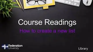Create a new reading list in Course Readings in Moodle