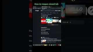 Reopen Closed Tabs | Use Daily Life #shorts #important