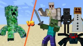 Titan Charged Creeper vs All Titans in Minecraft mob battle